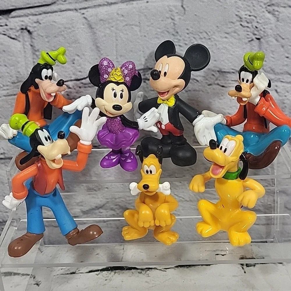 Disney Characters Lot Of 7 Figures Crossleg Goofy Pluto Minnie Mickey Mouse‎